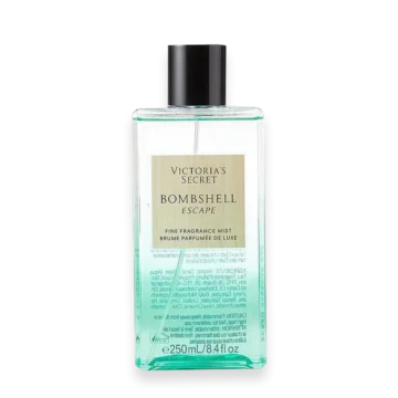 Victoria's Secret Bombshell Escape fragrance mist bottle