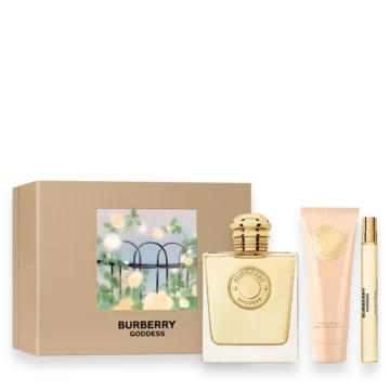 Burberry Goddess 3-piece gift set with 3.3 oz spray, 2.5 oz lotion, and travel spray