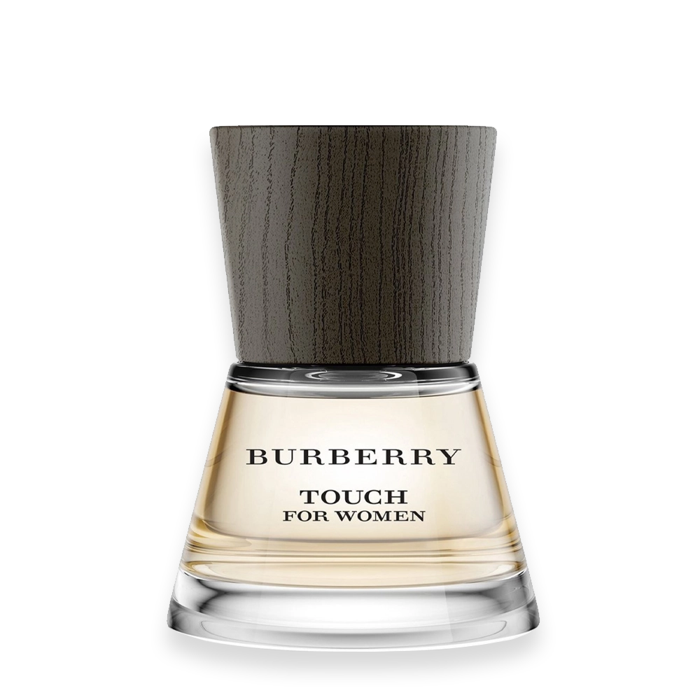 Burberry Touch for Women Eau de Parfum by Burberry » Scott Beauty Shop Burberry Touch for Women Eau de Parfum bottle with curved glass design and soft pink fragrance