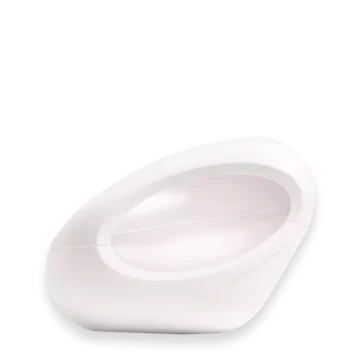 Ariana Grande Mod Vanilla ivory cylindrical perfume bottle with metallic base