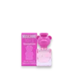 Travel-size bottle of Moschino Toy 2 Bubble Gum featuring a whimsical bear-shaped design with pink accents