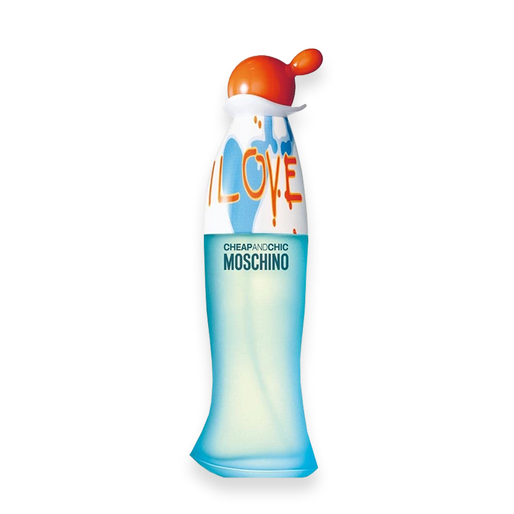 Moschino Cheap & Chic I Love Love Eau de Toilette » Scott Beauty Shop Moschino Cheap and Chic I Love Love Eau de Toilette colorful bottle inspired by pop art design