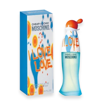 Moschino Cheap and Chic I Love Love Eau de Toilette colorful bottle inspired by pop art design