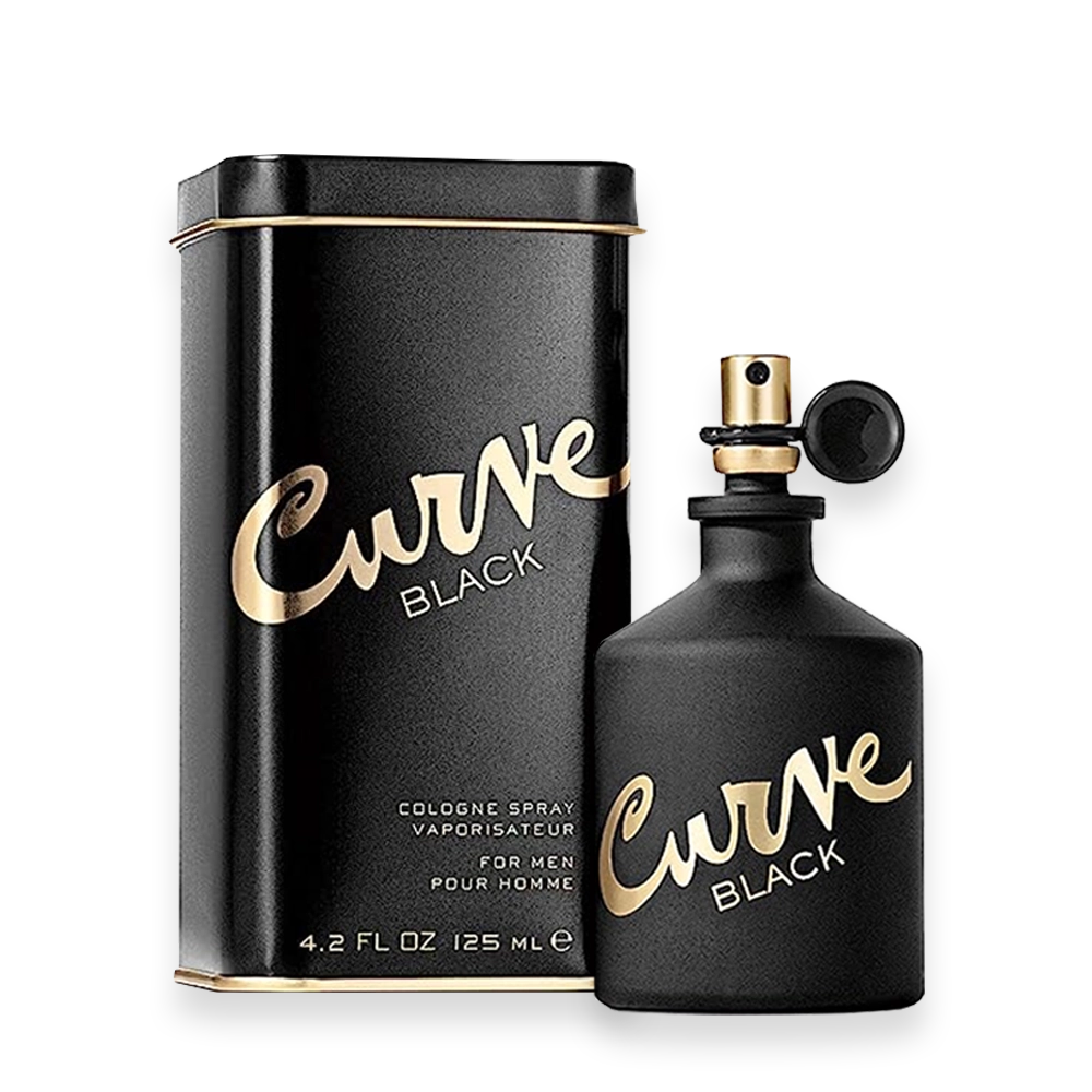 Curve Black Cologne by Liz Claiborne » Scott Beauty Shop Curve Black cologne bottle by Liz Claiborne with dark curved glass design