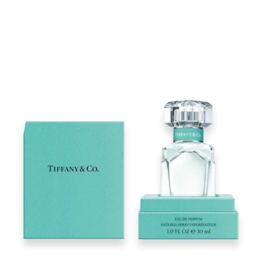 Tiffany & Co. Eau de Parfum with sparkling citrus, iris, and warm musk creating a sophisticated and timeless feminine fragrance