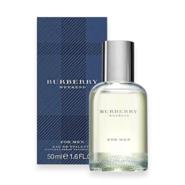 Burberry Weekend for Men Eau de Toilette bottle with soft beige fragrance and minimalist Burberry design