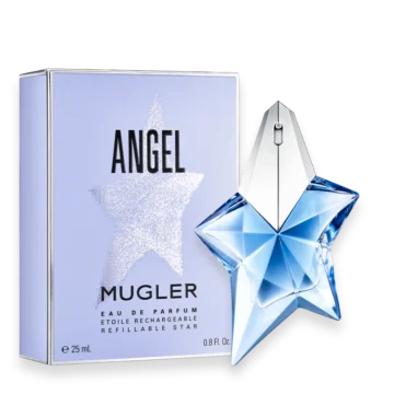 Angel by Mugler star-shaped blue perfume bottle for women