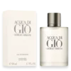 Bottle of Acqua Di Giò perfume featuring a sleek, minimalist design inspired by the Mediterranean Sea