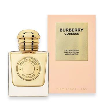 Burberry Goddess women’s perfume bottle with soft golden liquid and elegant cap