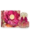Vince Camuto Floreale 10th Anniversary Edition perfume gift set: floral box with pink peonies and a crystal bottle wearing a gold cap and magenta bow