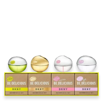 DKNY Be Delicious 4-Piece Miniature Eau de Parfum Set » Scott Beauty Shop DKNY Be Delicious 4-Piece Miniature Eau de Parfum Set with four 0.24 oz. bottles