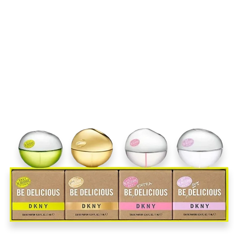 DKNY Be Delicious 4-Piece Miniature Eau de Parfum Set » Scott Beauty Shop DKNY Be Delicious 4-Piece Miniature Eau de Parfum Set with four 0.24 oz. bottles