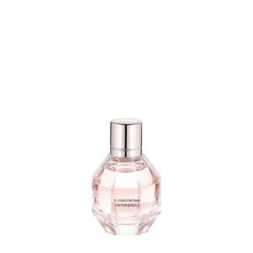 Miniature bottle of Flowerbomb perfume featuring the signature faceted grenade-shaped design