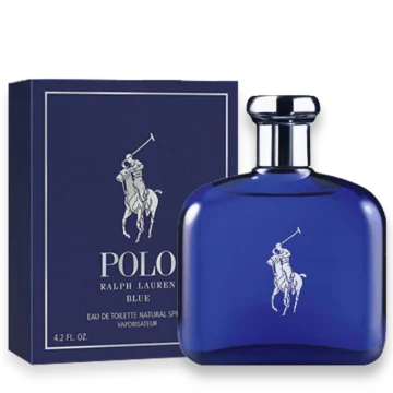 Polo Blue for Men Eau de Toilette blue glass bottle with silver cap