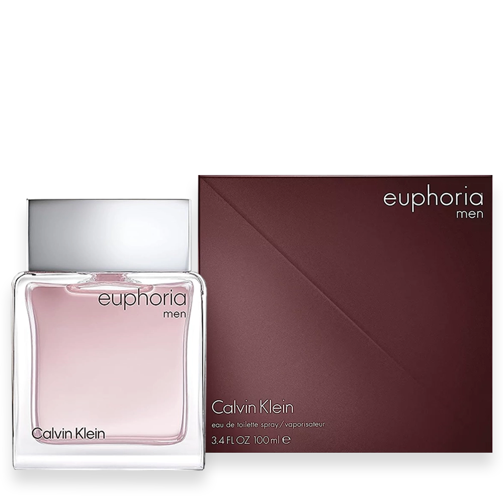 Euphoria for Men Eau de Toilette by Calvin Klein » Scott Beauty Shop Euphoria for Men by Calvin Klein cologne bottle with sleek silver curved design