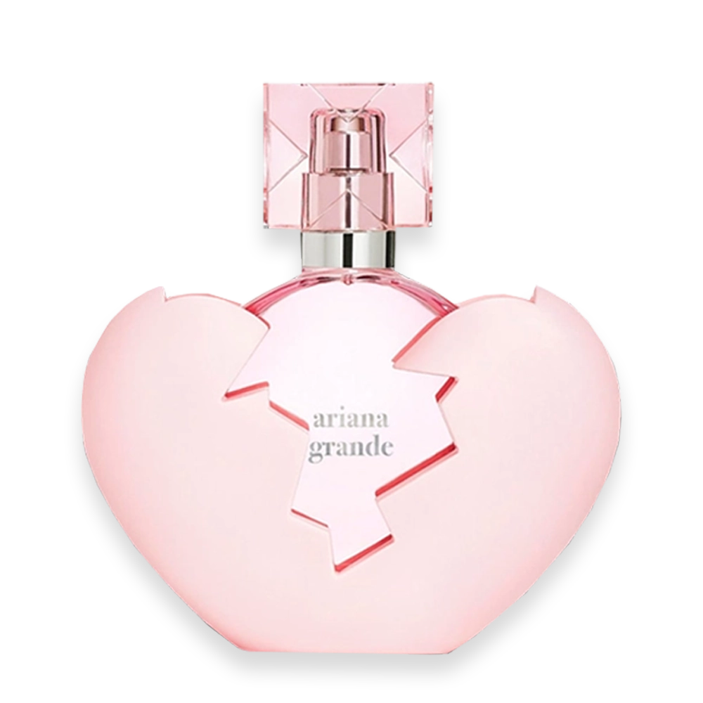 Thank U Next Eau de Parfum – Ariana Grande | Scott Beauty Shop » Scott Beauty Shop Thank U Next Eau de Parfum by Ariana Grande in a pink broken-heart bottle