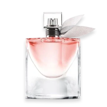 La Vie Est Belle by Lancôme perfume bottle with soft pink liquid and crystal ribbon design