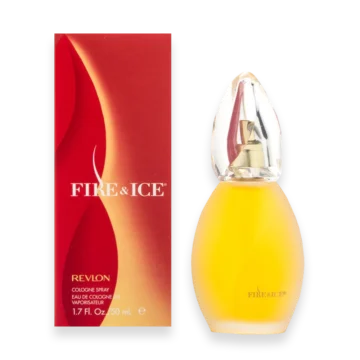 Fire & Ice by Revlon perfume bottle with red and black glass design