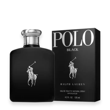 Polo Black by Ralph Lauren perfume bottle sleek black fragrance for men