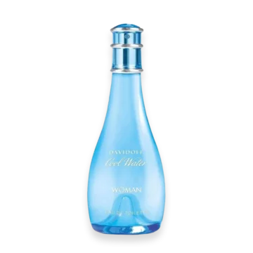 Davidoff Cool Water for Women perfume bottle with light blue liquid and silver cap