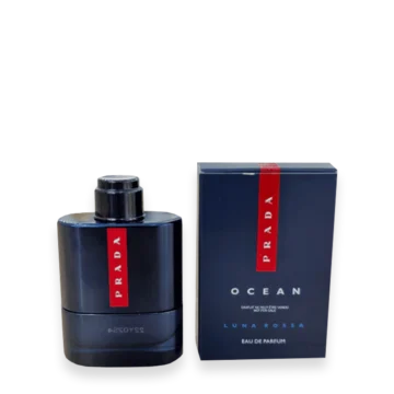 Prada Luna Rossa Ocean EDP Miniature » Scott Beauty Shop Prada Luna Rossa Ocean Eau de Parfum miniature bottle and box