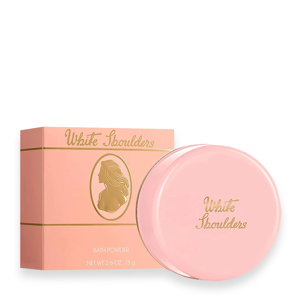 White Shoulders by Elizabeth Arden Bath Powder 2.6 oz – Classic Floral Body Powder » Scott Beauty Shop White Shoulders by Elizabeth Arden Bath Powder 2.6 oz vintage floral body powder container
