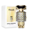 Paco Rabanne Fame perfume bottle with gold robot-inspired design