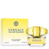 Bottle of Versace Yellow Diamond featuring bright yellow glass with a faceted diamond-like cap