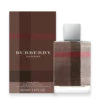 Burberry London for men perfume bottle beside its plaid-patterned box, 50 ml fragrance evident on packaging.