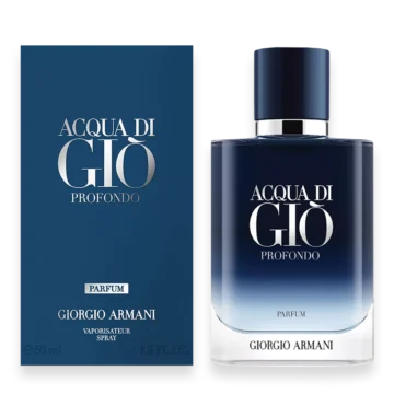 Acqua Di Gio Profondo bottle with marine citrus aromatic and mineral amber notes