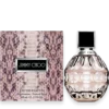 Bottle of Jimmy Choo perfume featuring a sleek crystal design with rose-gold accents
