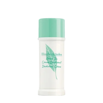 Elizabeth Arden Green Tea Cream Deodorant in white packaging with a mint green cap on a clean white background