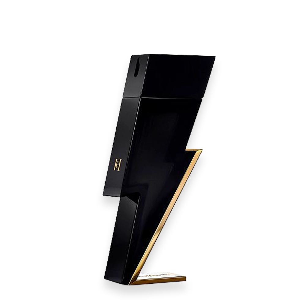 Bad Boy Perfume by Carolina Herrera | Bold Spicy Woody Fragrance for Men » Scott Beauty Shop Bottle of Bad Boy perfume by Carolina Herrera featuring a striking black and gold lightning bolt design