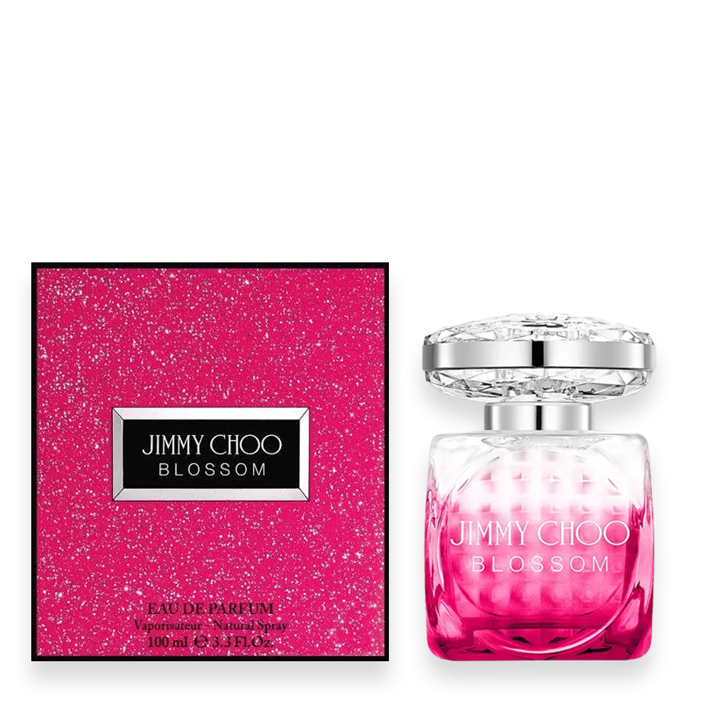 Blossom by Jimmy Choo – Vibrant Fruity Floral Perfume » Scott Beauty Shop Blossom by Jimmy Choo pink faceted perfume bottle with silver cap