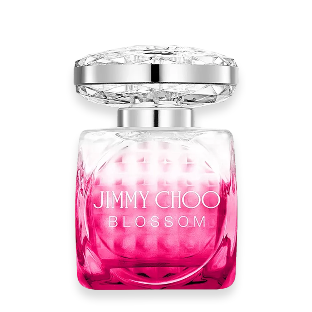 Blossom by Jimmy Choo – Vibrant Fruity Floral Perfume » Scott Beauty Shop Blossom by Jimmy Choo pink faceted perfume bottle with silver cap