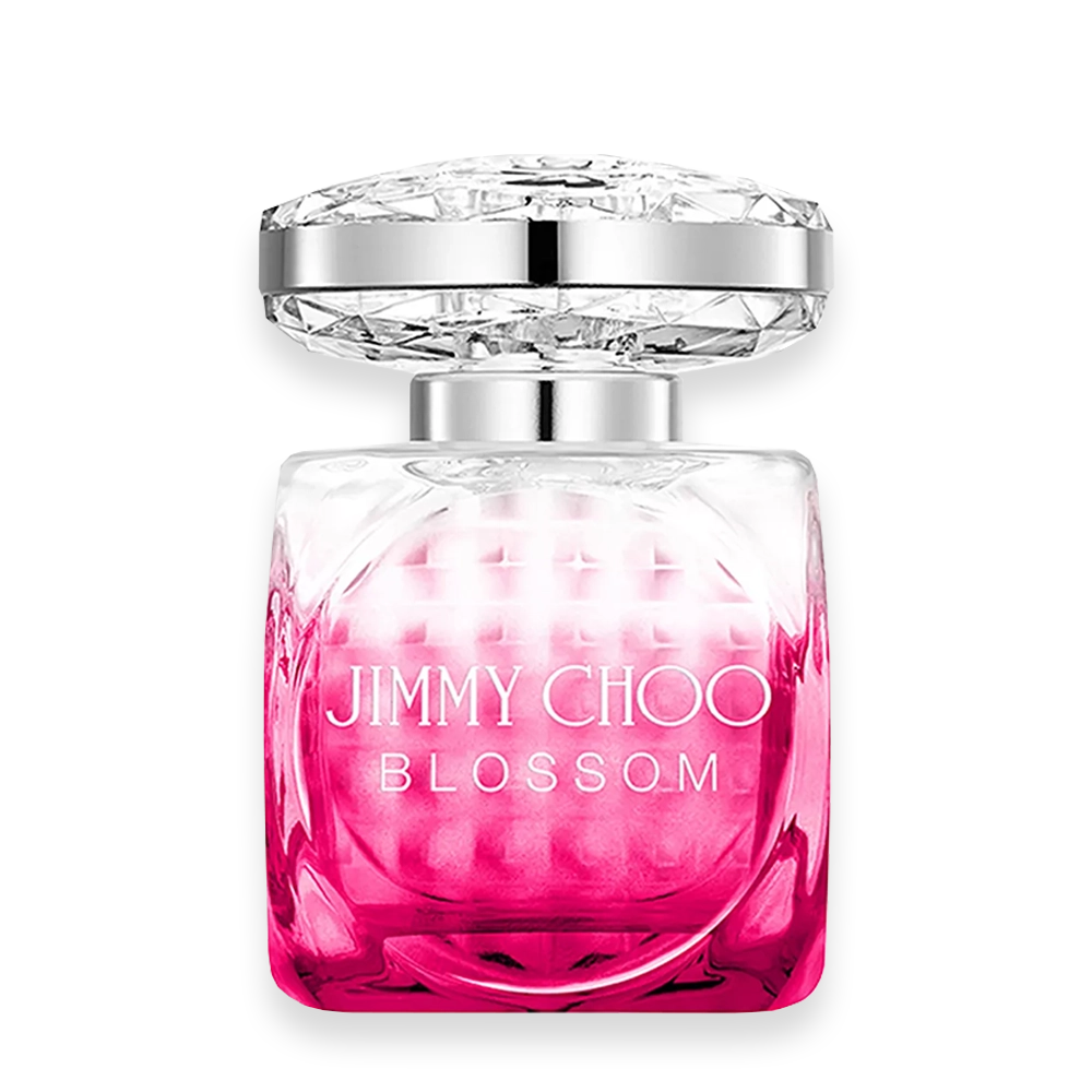 Blossom by Jimmy Choo – Vibrant Fruity Floral Perfume » Scott Beauty Shop Blossom by Jimmy Choo pink faceted perfume bottle with silver cap