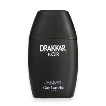 Drakkar Noir by Guy Laroche cologne bottle with black glass design