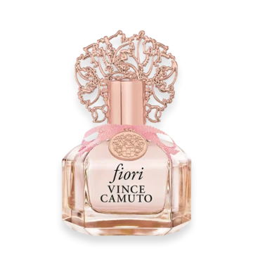6531VC » Scott Beauty Shop Vince Camuto Fiori pink perfume bottle with ornate crown-like cap and pink ribbon detail