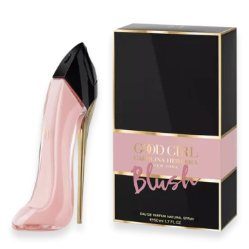 Good Girl Blush by Carolina Herrera pink stiletto perfume bottle
