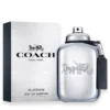 Coach Platinum Eau de Parfum men's cologne bottle in silver metallic finish