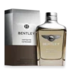 Bentley Infinite Intense perfume bottle beside its box, with wings logo visible on label.