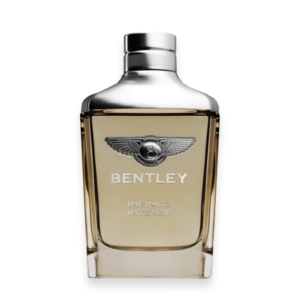 Infinite Intense » Scott Beauty Shop Bentley Infinite Intense perfume bottle with silver cap and beige liquid
