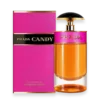 Bottle of Prada Candy perfume featuring a bold pink and gold design with modern luxury styling
