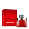 Montblanc Legend Red Eau de Parfum bottle in striking red with silver cap and logo