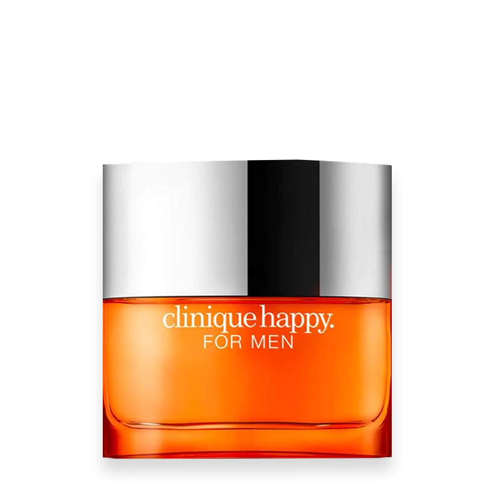 Clinique Happy For Men – Fresh and Energizing Fragrance » Scott Beauty Shop Clinique Happy for Men perfume bottle with citrus fruits and woody accents