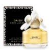 Marc Jacobs Daisy Eau de Toilette 1.7 oz bottle with white daisy flower cap and clear glass design with black box.