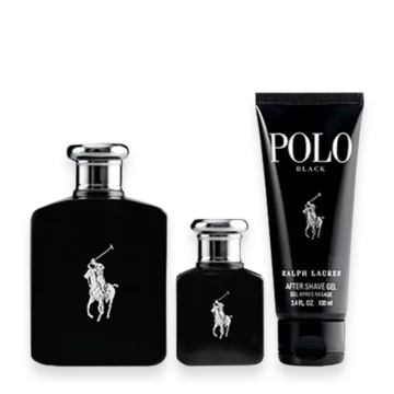 Ralph Lauren Polo Black 3-Piece Set » Scott Beauty Shop Ralph Lauren Polo Black 3-Piece Set with sprays and shower gel