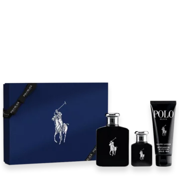 Ralph Lauren Polo Black 3-Piece Set » Scott Beauty Shop Ralph Lauren Polo Black 3-Piece Set with sprays and shower gel