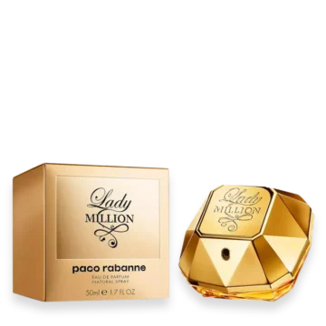 Lady Million by Paco Rabanne women's perfume diamond shaped gold bottle