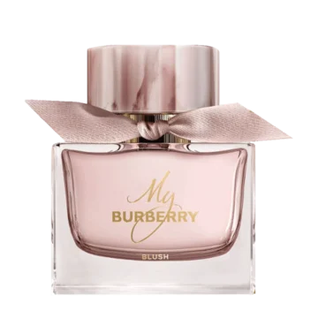 My Burberry Blush Eau de Parfum bottle with pink fragrance and signature Burberry bow